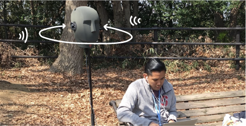 photo of binaural recording in the field